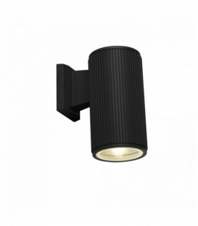 Outdoor wall lamp 1 bulb - black with transparent glass diffuser