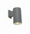 Outdoor wall lamp 1 transparent bulb - grey with transparent glass diffuser