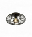 Suspension avery 1 ampoule convertible en  semi plafonnier, noir mat