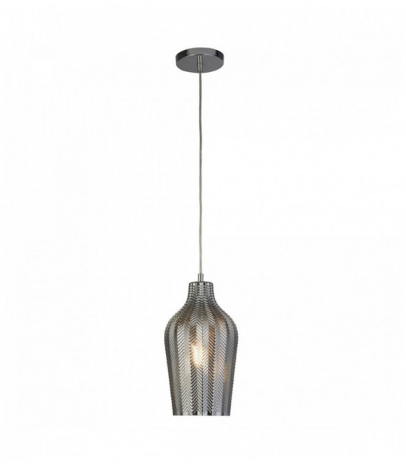 Suspension Chevron 1 Ampulle mit geripptem Rauchglas - Chrom