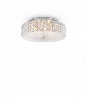 White crystal ceiling light ROMA 6 bulbs