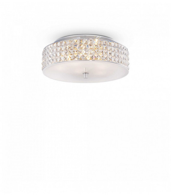 Plafón de cristal blanco ROMA 6 bombillas