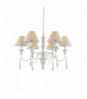 Antique white pendant light PROVENCE 6 bulbs