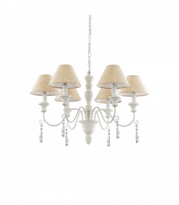 Antique white pendant light PROVENCE 6 bulbs
