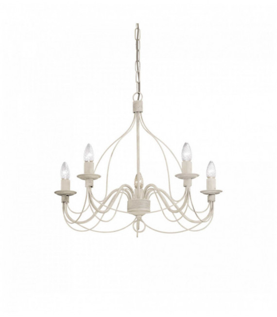 Lampadario bianco antico CORTE 5 lampadine