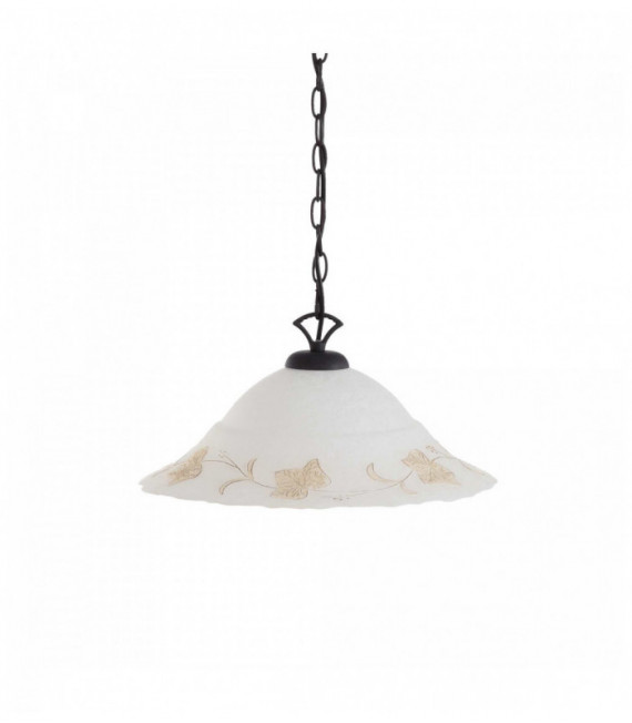 Amber pendant lamp FOGLIA 1 metal bulb