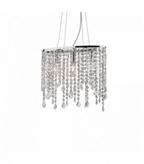 Ciondolo cromato in cristallo RAIN CLEAR 3 lampadine