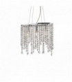 Suspension Chromée en cristal RAIN CLEAR 3 ampoules