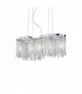 Chromed crystal pendant AURORA 5 bulbs