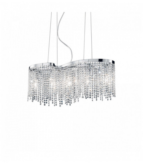 Suspension Chromée en cristal AURORA 5 ampoules