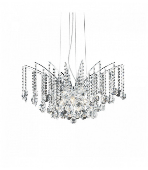 Verchromte Pendelleuchte AUDI-77 8 Lampen