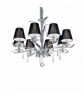 Suspension Chromée en cristal ACCADEMY 8 ampoules