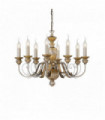 Suspension Dorée antique DORA 8 ampoules