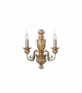 DORA antique gold wall light 2 bulbs