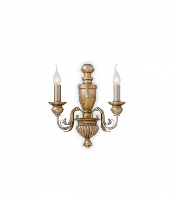 DORA antique gold wall light 2 bulbs
