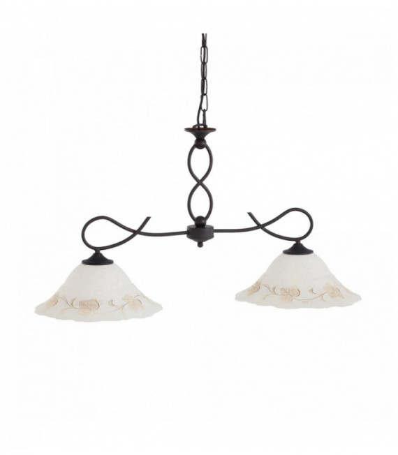 Lampada a sospensione ambra FOGLIA 2 lampadine