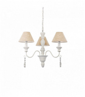 Antique white pendant light PROVENCE 3 bulbs
