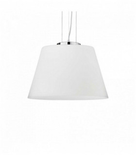 White suspension CYLINDER 1 bulb Diameter 85 Cm