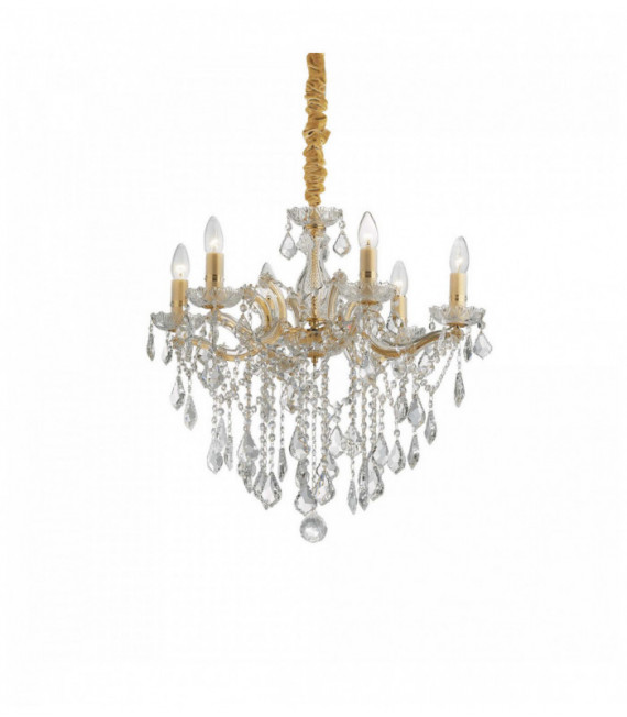 Golden pendant in FLORIAN crystal 6 bulbs