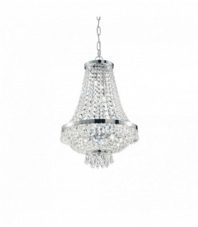 Chromed crystal suspension CAESAR 9 bulbs