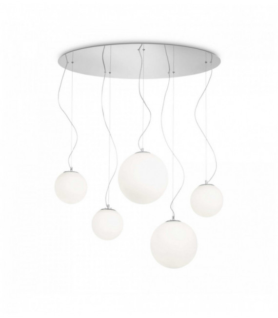 White suspension MAPA BIANCO 5 bulbs