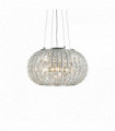 Chrome-plated pendant lamp CALYPSO 3 bulbs