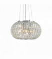 Chrome-plated pendant lamp CALYPSO 5 bulbs