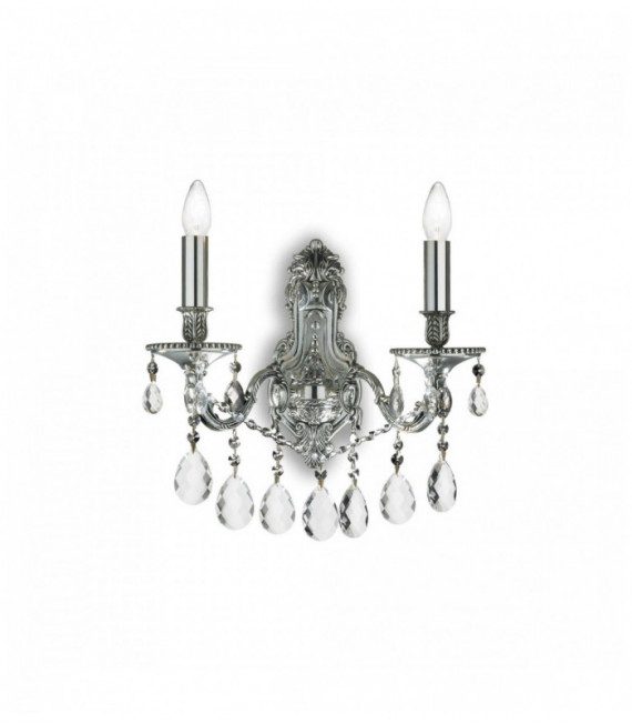 Applique argento in cristallo GIOCONDA 2 lampadine