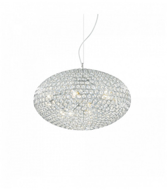 Lampada a sospensione ORION in cristallo cromato 6 lampadine