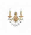 Golden wall light in GIOCONDA crystal 2 lights