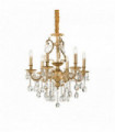 Suspension Dorée en cristal GIOCONDA 6 ampoules