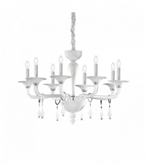 MIRAMARE white pendant light 8 bulbs