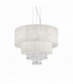 White crystal pendant light OPERA 6 bulbs