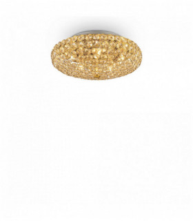 Plafoniera dorata in cristallo KING 5 lampadine