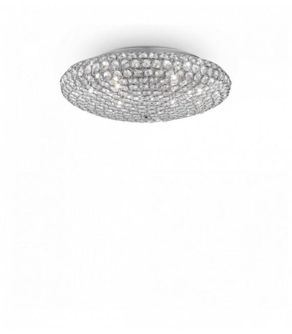 Chrome ceiling lamp KING crystal 9 bulbs