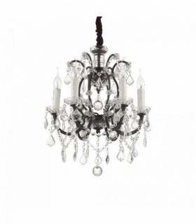 Lampada a sospensione in cristallo nero LIBERTY 6 lampadine