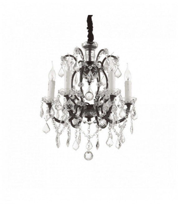 Lámpara colgante de cristal negro LIBERTY 6 bombillas