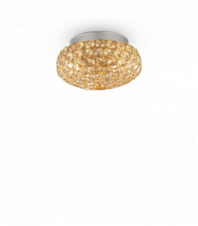 Plafoniera dorata in cristallo KING 3 lampadine