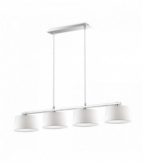 HILTON white pendant light with 4 metal bulbs