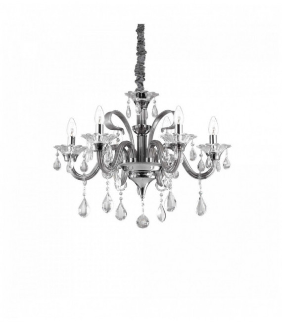 COLOSSAL crystal gray pendant light 6 bulbs