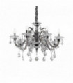 Gray COLOSSAL crystal pendant light 8 bulbs