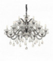Suspension Grise en cristal COLOSSAL 15 ampoules