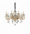 Golden crystal pendant NEGRESCO 8 bulbs