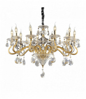 Golden pendant in crystal NEGRESCO 10 bulbs