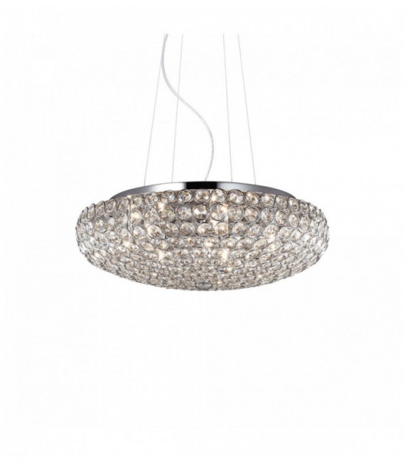 Suspension Chromée en cristal KING 7 ampoules