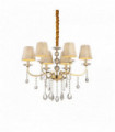 Suspension Dorée en cristal PANTHEON 6 ampoules