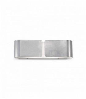 CLIP Applique argento 2 lampadine Larghezza 44 Cm