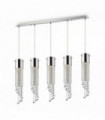 GOCCE crystal chrome pendant light 5 bulbs