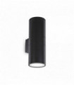 GUN black wall light 2 bulbs