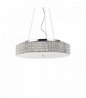 Chrome-plated crystal pendant ROMA 9 lights